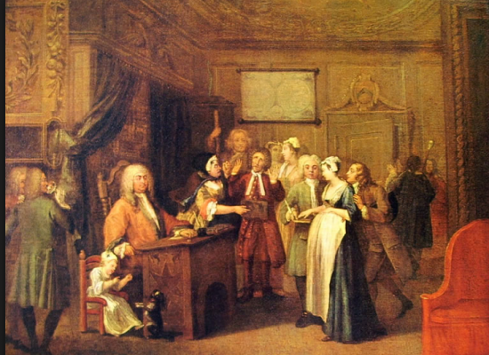 Nella foto: William Hogarth: L'attribuzione di paternità